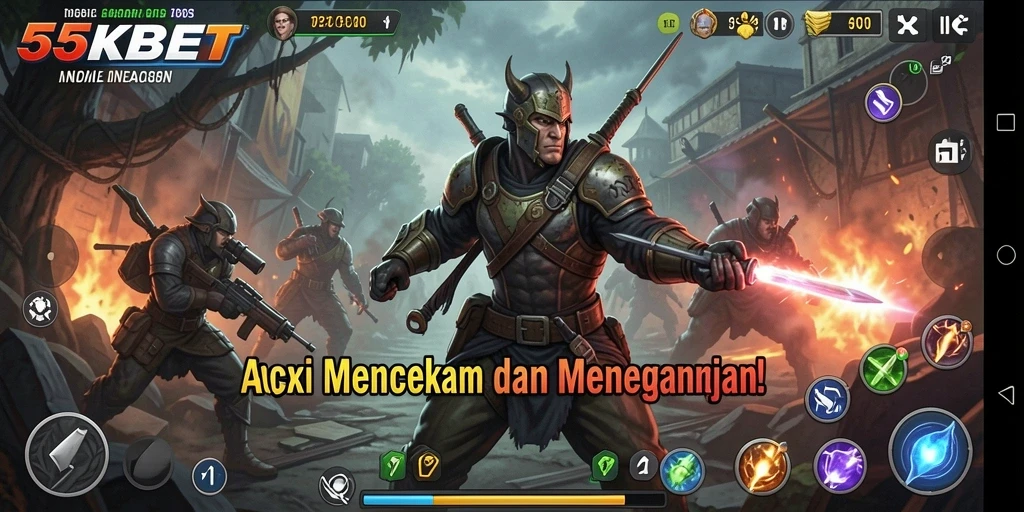 Tangkapan layar menunjukkan aksi seru dalam game 55KBET.