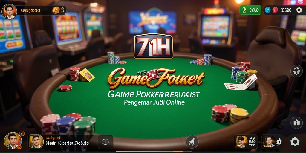 Tampilan gameplay seru di aplikasi Poker 71H.